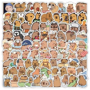 120-teiliges capybara aufkleber set mit verschiedenen motiven