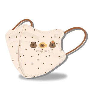 Schläfriges Monogramm 3D Capybara Gesichtsmaske mit schläfrigem Capybara und Entlein