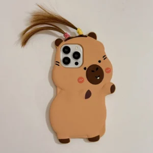 3D Capybara Handyhülle mit geflochtenen Zöpfen, DIY Frisur Variante