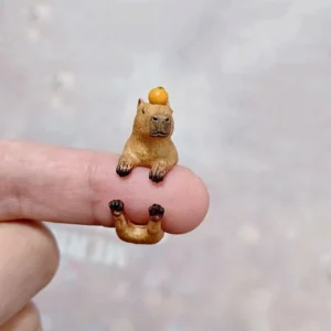 detailansicht des 3d capybara ring mit realistischer felltextur