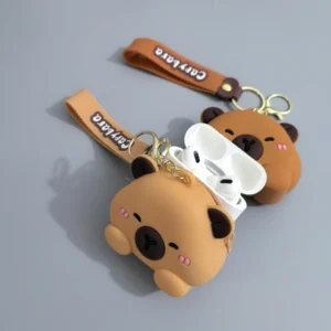 capybara silikon mini etui und geldboerse als schluesselanhaenger, passend für standard airboxes und kleingeld