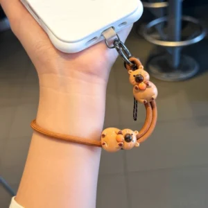 3D Capybara Taiyaki Design Handy-Anhänger Handgurt, Capybara Handy-Anhänger
