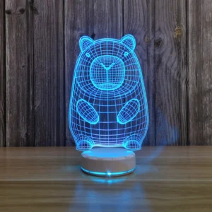 3D Optische Täuschung Capybara Lampe, 7-Farben LED Capybara Nachtlicht