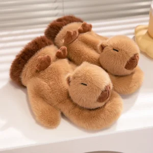 3d gestopftes tier pluesch faustlinge mit riesigem schlafendem capybara capybara handschuhe