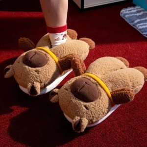 warme indoor capybara slipper in 3d optik, capybara schuhe