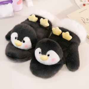 3d gestopftes tier pluesch faustlinge mit niedlichem pinguin capybara handschuhe