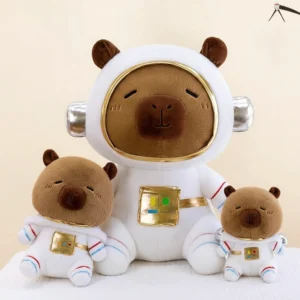 Astronaut Capybara Plüschtier im detailreichen weißen Raumanzug
