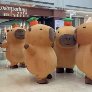 Aufblasbares Capybara Kostüm für Erwachsene, perfektes Capybara Halloween Kostüm mit weichem Plüsch