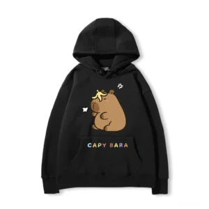 Lustiger Bananenschale Capybara Kapuzenpullover, schwarz Variante