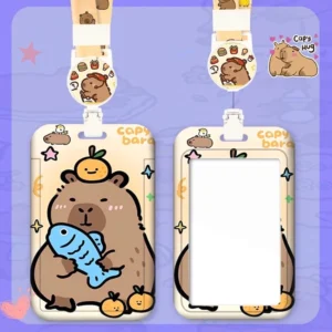 Capybara Ausweishalter im Gänse Reiter Motiv mit passendem Lanyard