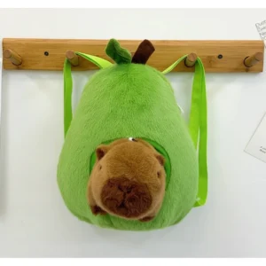 Capybara Avocado Plüschrucksack mit abnehmbarem Capybara Plüschtier