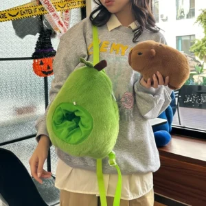Capybara Avocado Plüschrucksack mit niedlichem Design
