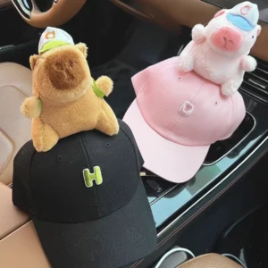Capybara Baseballkappe mit weichem Plüschtier als Dekoration