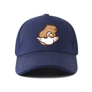 Capybara Baseballkappe mit gesticktem Motiv Capybara auf Gans