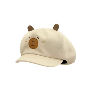 capybara hut capybara beret und newsboy cap mit gesticktem capybara gesicht