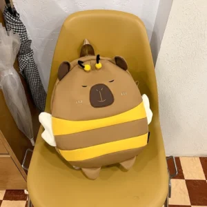 Capybara Biene Rucksack in Honig-Khaki, Groß, mit Flügeln und Fühlern für Kinder
