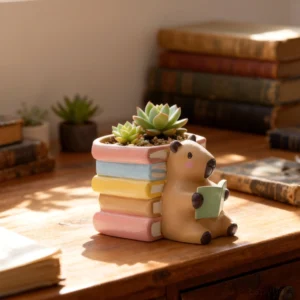 Capybara Blumentopf aus Harz, vielseitiger Desktop Organizer fuer Sukkulenten und Kleinigkeiten