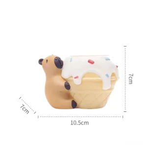 Niedlicher Capybara Blumentopf Design Der Gelehrte, Capybara Pflanztopf fuer Schreibtisch
