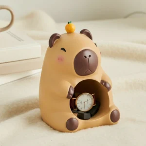 Capybara Desktop Organizer mit Orangen Deko als niedliche Aufbewahrungsfigur