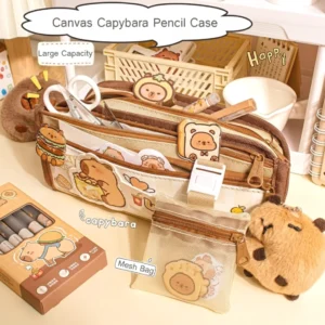 Capybara Federtasche mit abnehmbare Mini Netz Tasche