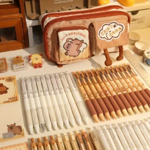 Niedliche Capybara Federtasche mit Multi-Taschen Design für Schreibwaren