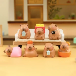 Capybara Resin Figur Set – Vielfalt entspannter Tier-Posen für Dekoration, Capybara Spielfigur
