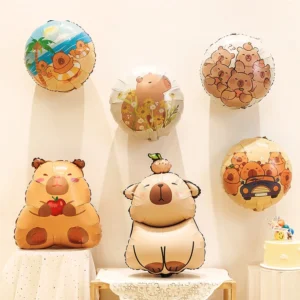 Capybara Folienballon im 3D-Design mit süßem Gesichtsausdruck