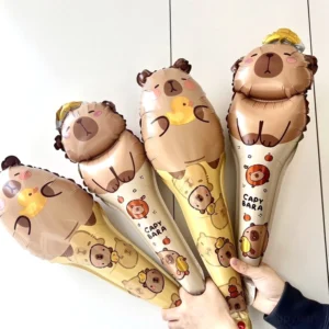Capybara Folienballonstäbe Set mit verschiedenen Cartoon Motiven