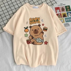 Capybara Foodie T-Shirt mit witzigem Snack Lover Motiv Unisex