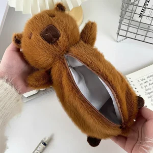 Capybara Federtasche als Ganzkörper Plüschtier mit Bauch Reißverschluss
