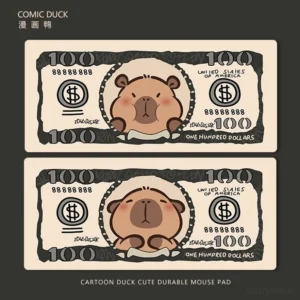 lustiges capybara 100 dollar design mauspad capybara mauspad fuer schreibtisch