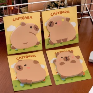 capybara haftnotizen set 4er pack mit verschiedenen niedlichen motiven