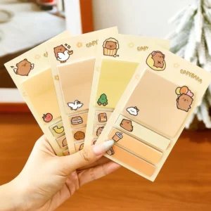 Capybara Haftnotizen Set Gesamtansicht mit verschiedenen Motiven