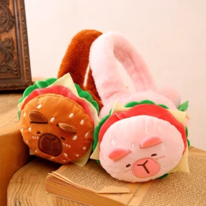 Capybara Hamburger Ohrenschützer 3D Plush Winter Ohrenwärmer