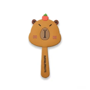 Capybara Handspiegel im schüchternen Design mit rosa Wangen und geschlossenen Augen