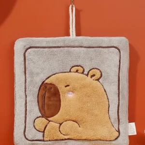 capybara-handtuch schokoladenbraun mit schlafendem capybara motiv