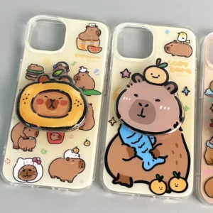 Capybara Handyhülle mit passendem 3D Halter, 2 Stile zur Auswahl