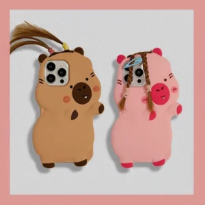 Capybara Handyhülle mit DIY Frisur zum Selberstylen in Rosa