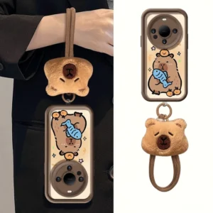 Capybara Handyhülle mit Fish & Yuzu Design und abnehmbarem Handgurt