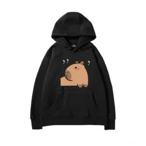 Capybara Hoodie mit verwirrtem Fragzeichen Capybara Motiv