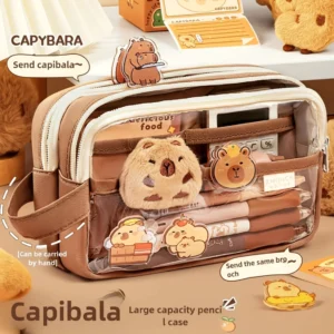 Capybara Ita Federtasche mit klarem Fenster und inklusivem gratis Geschenk Set