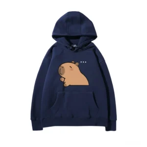 Capybara Hoodie in Gelb mit Capybara "Keine Gedanken" Motiv