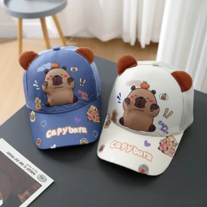 Niedliche Capybara Baseballkappe für Kinder 2-6 Jahre mit Netzrückseite