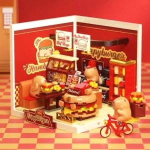 Capybara Klemmbausteine Mini Laden Capy-Burger Shop fertig gebaut als Deko