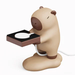 Capybara Ladeständer für Apple Watch in Butler Pose mit Halterung für magnetischen Ladeadapter