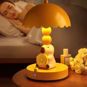 Capybara Lampe mit integriertem Wireless Charging, Capybara Nachtlicht für Nachttisch