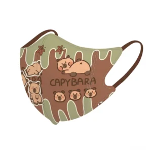 Einzelne Capybara Maske Kinder mit Roller Fahrer Motiv