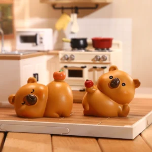 Zen Capybara Mini Figur Set, niedliche Capybara Spielfigur aus Harz als Deko