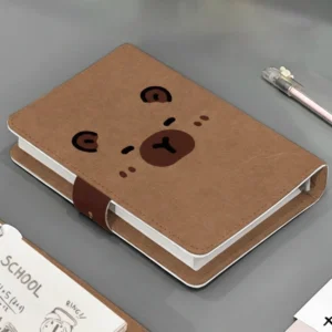 Detailansicht Magnetverschluss mit Capybara Muster vom A6 Capybara Notizbuch