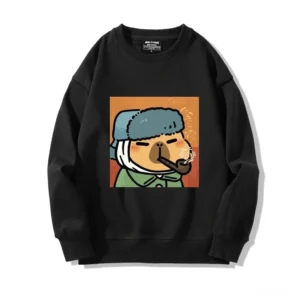 Capybara Parodie von Van Goghs berühmtem Selbstporträt auf Sweatshirt
